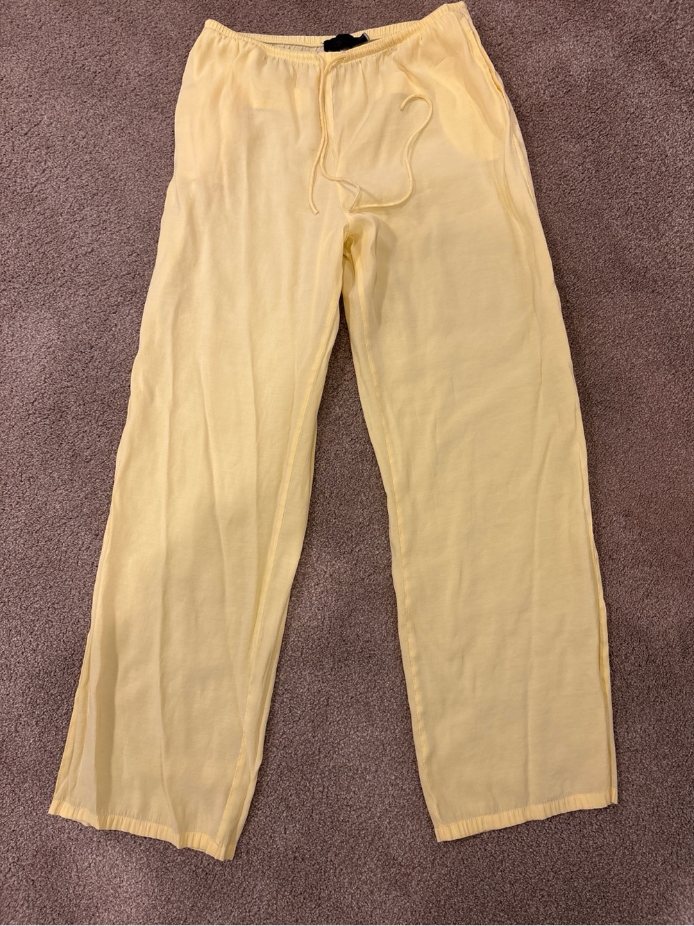 Zara Light Yellow Men's Drawstring Lounge Joggers